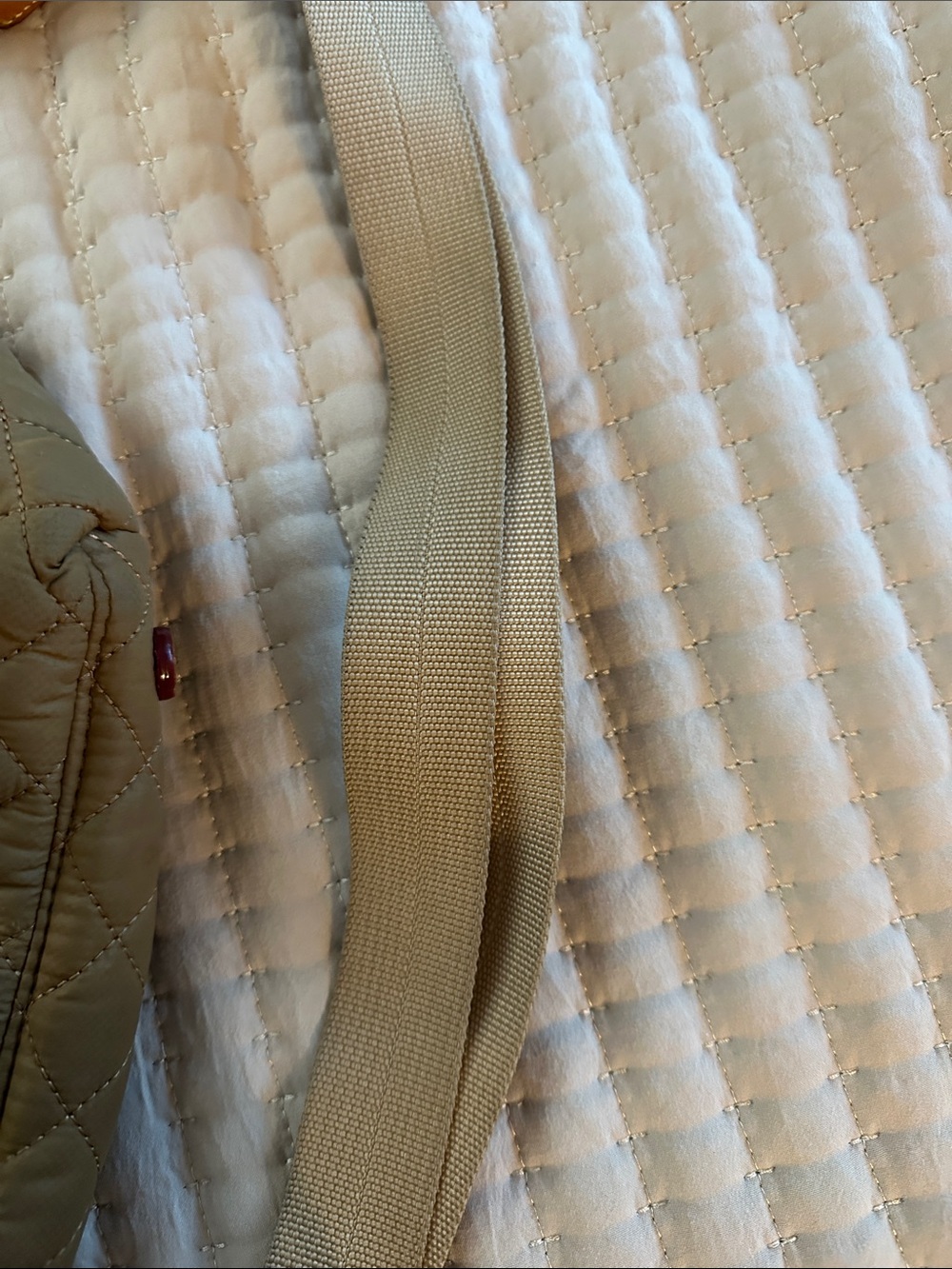 MZ WALLACE Two-Tone Quilted Tote in Cream and Tan Small - Picture 15 of 16